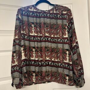 NICOLA Red and Black Paisley Blouse